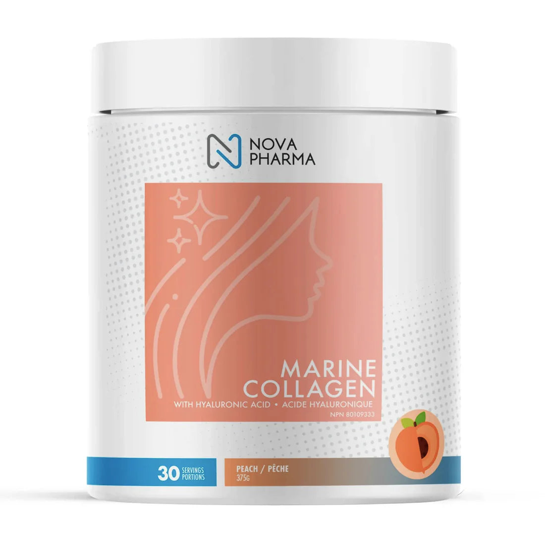 COLLAGÈNE MARIN COMPLEX AVEC ACIDE HYALURONIQUE, VITAMINE C ET BIOTINE - 30 PORTIONS PÊCHE