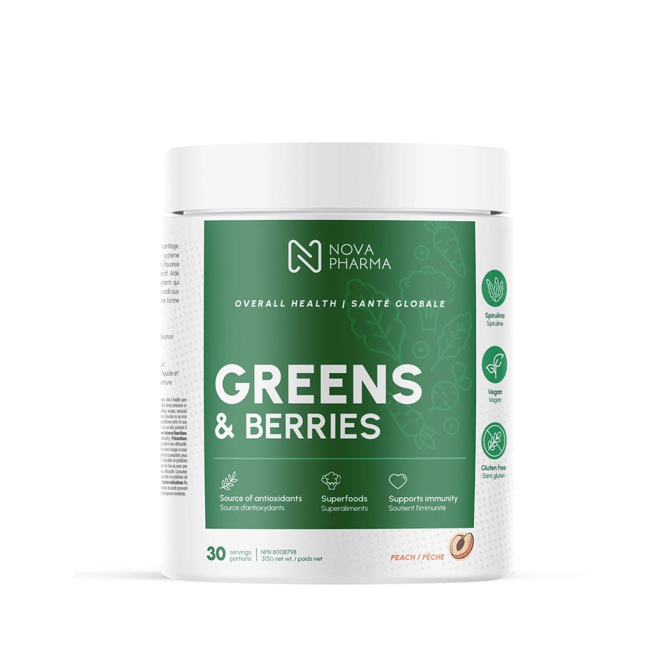 GREENS & BERRIES, 30 PORTIONS PÊCHES