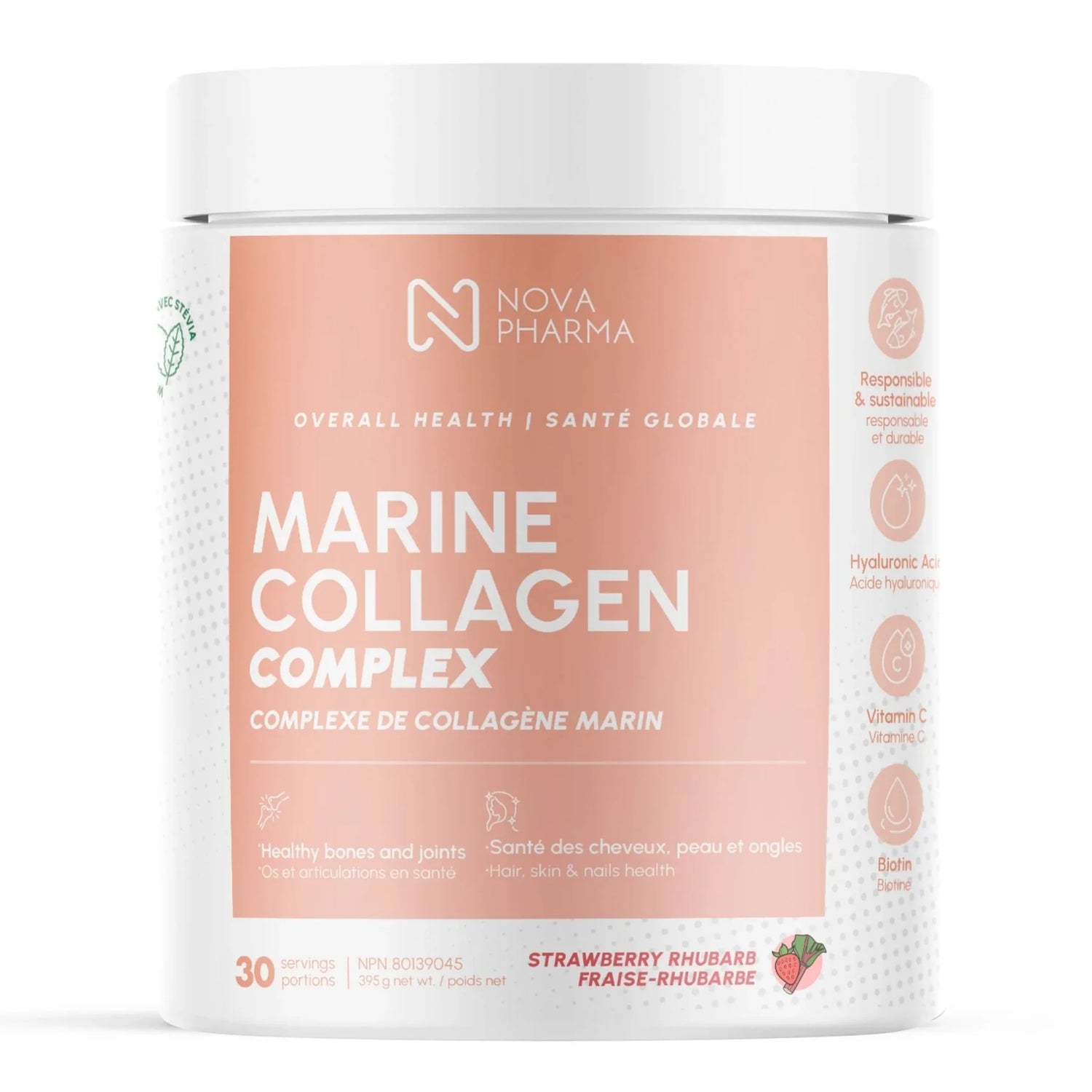 Collagène marin avec acide hyaluronique fraise-rhubarbe